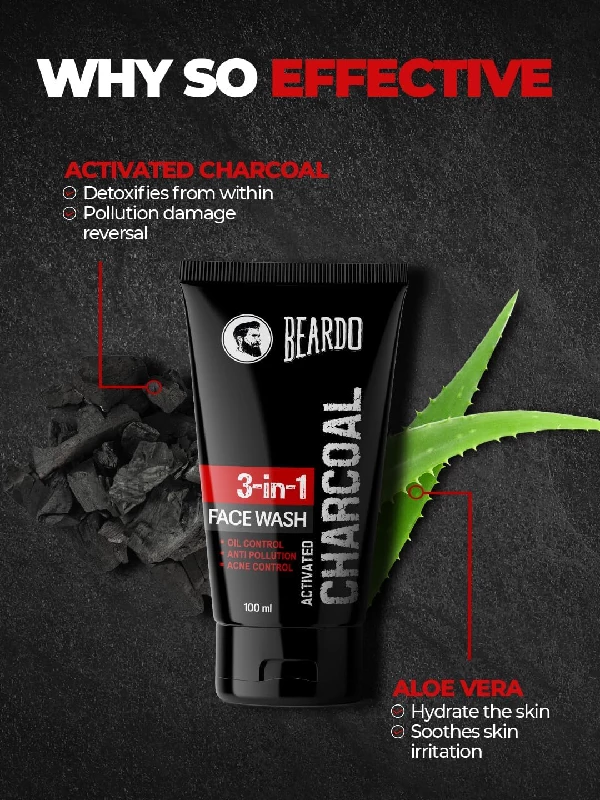 Beardo Activated Charcoal Face Wash for men, 100 ml-3.webp